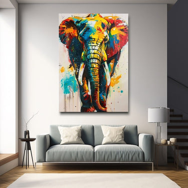 Multi Coloured Elephant Painting